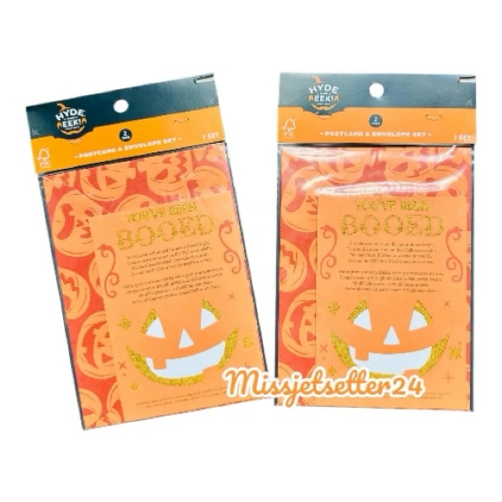 NWT Two Halloween You’ve Been Bood Neighbor Card and Envelope Sets Hyde and Eek